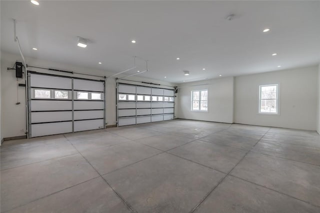 garage with recessed lighting