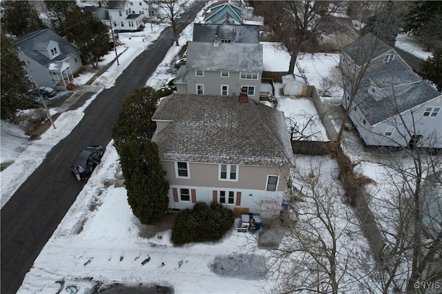 view of snowy aerial view