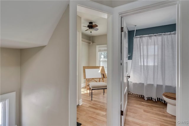 interior space featuring light wood-style floors