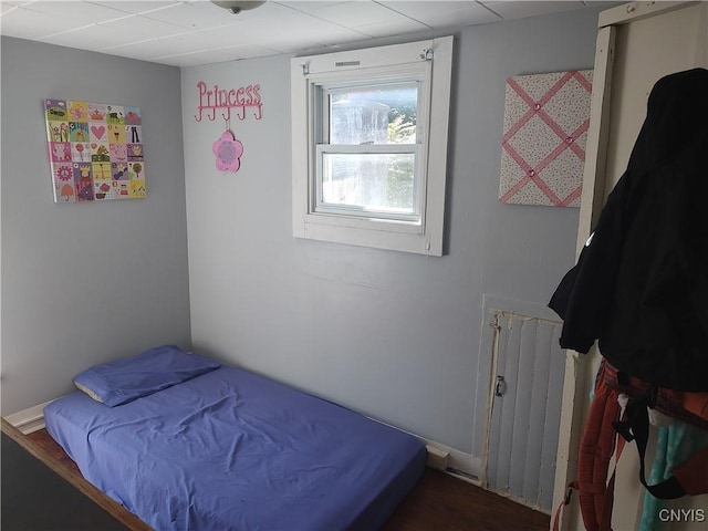 bedroom with radiator