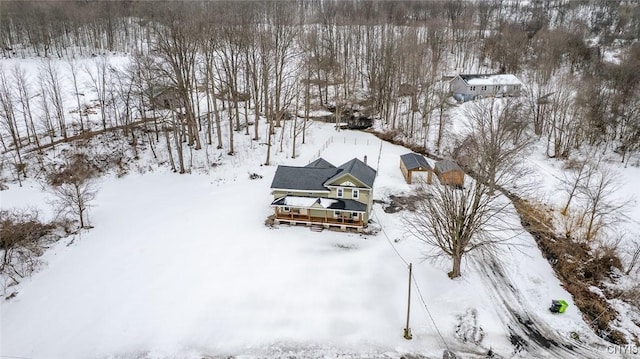 view of snowy aerial view