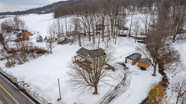 view of snowy aerial view