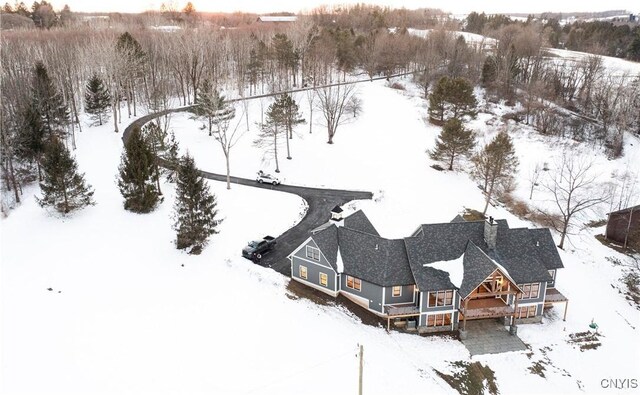 view of snowy aerial view