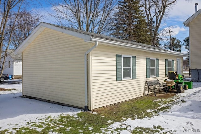 view of snowy exterior