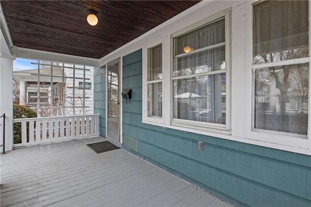 deck featuring covered porch