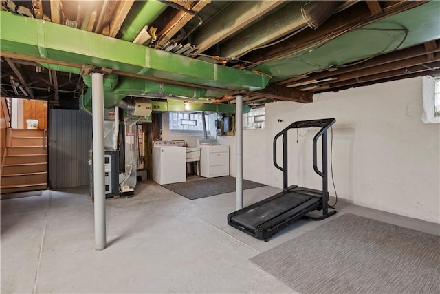 basement featuring a sink and stairs