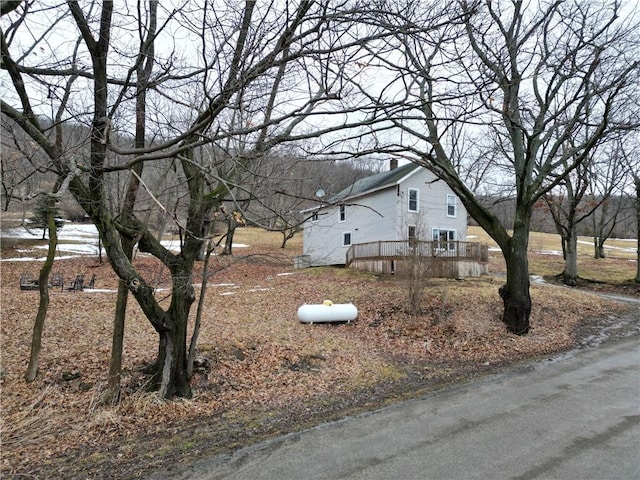 view of yard with a deck