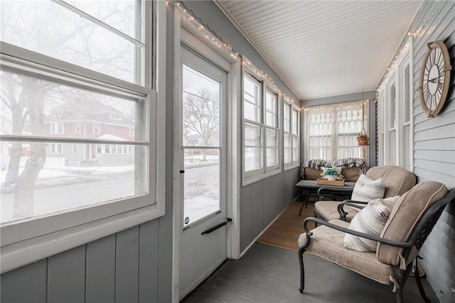 sunroom with plenty of natural light