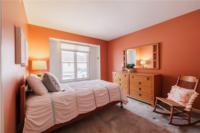 bedroom featuring carpet