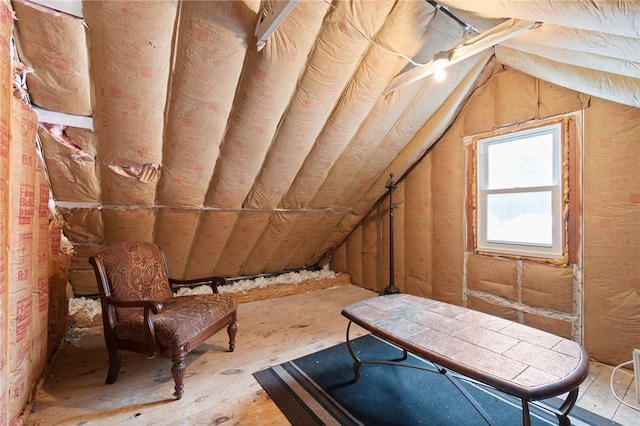 view of unfinished attic