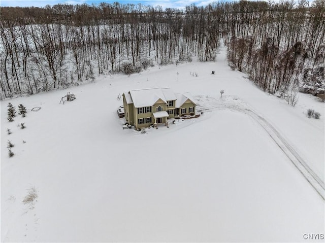 view of snowy aerial view