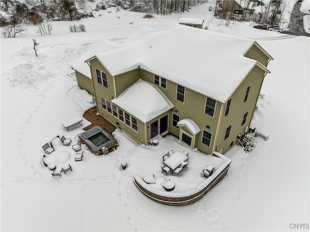 view of snowy aerial view