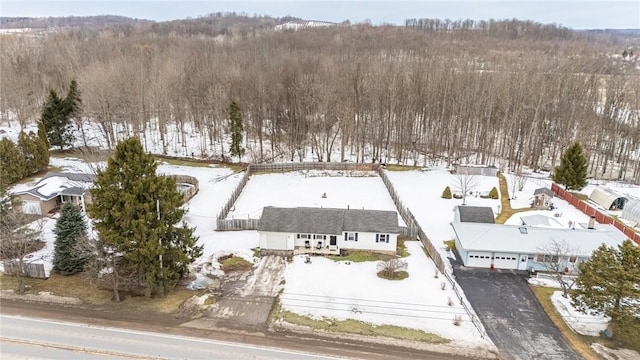 view of snowy aerial view