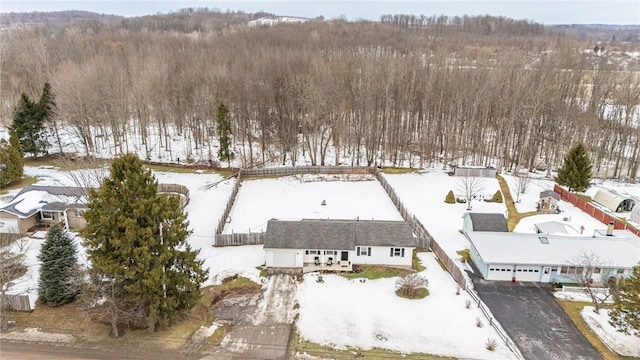 view of snowy aerial view