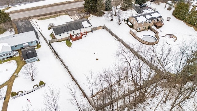 view of snowy aerial view