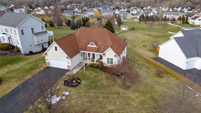 drone / aerial view featuring a residential view