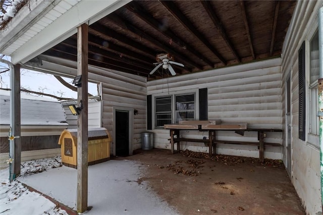 view of patio / terrace featuring ceiling fan