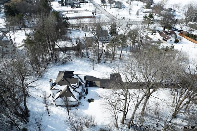 view of snowy aerial view