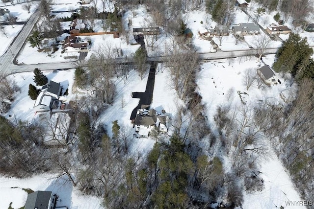 view of snowy aerial view