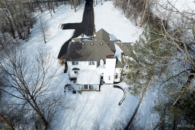 view of snowy aerial view