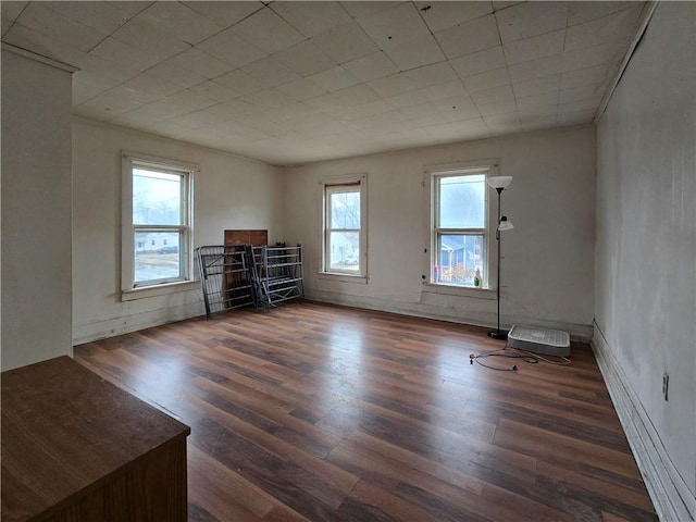 interior space featuring wood finished floors, a wealth of natural light, and baseboards