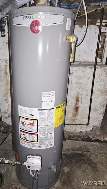 utilities featuring gas water heater