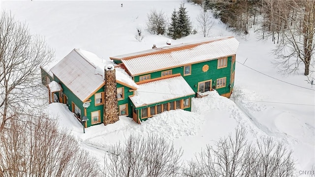 view of snowy aerial view