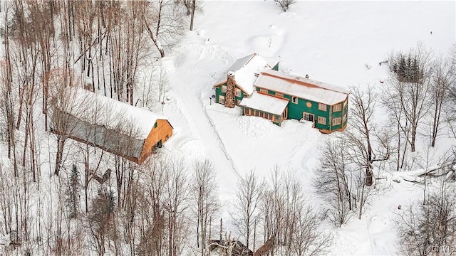 view of snowy aerial view