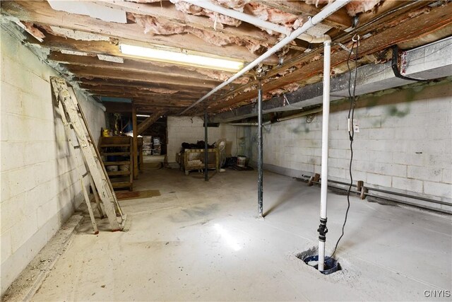 225 Amberg Rd, Ohio, NY 13324 - unfinished basement with concrete block wall