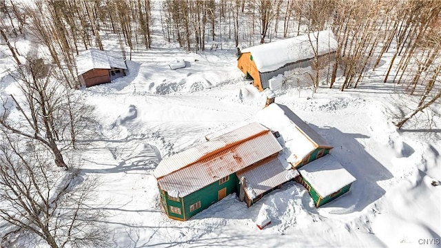 view of snowy aerial view