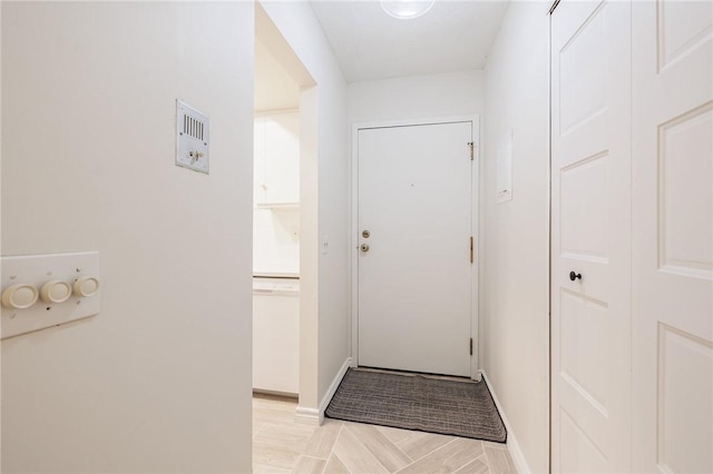 entryway with baseboards