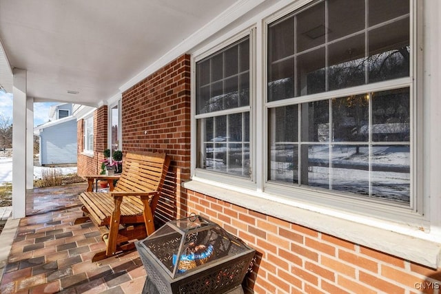 view of patio featuring a porch