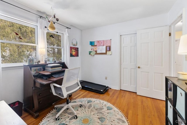 office featuring light wood-type flooring