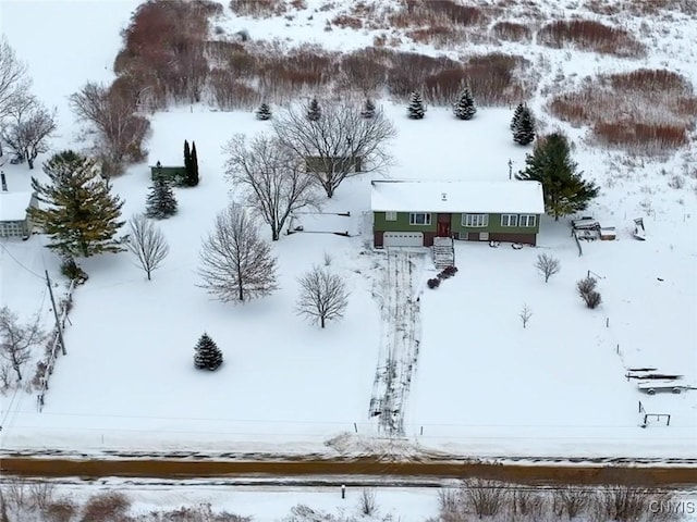 view of snowy aerial view