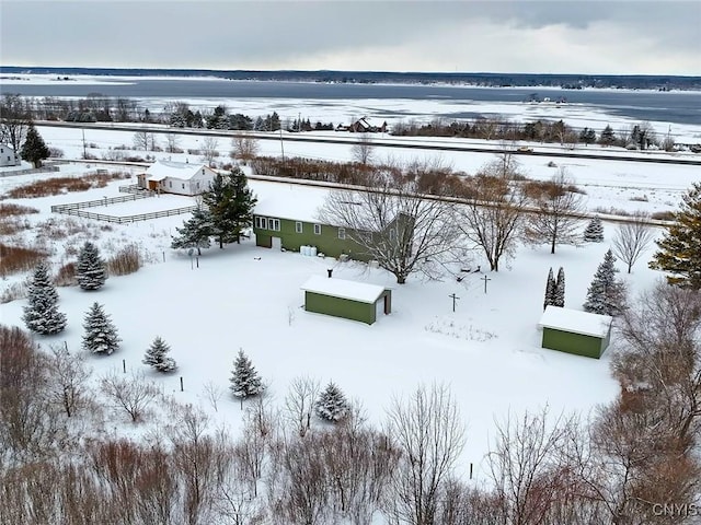 view of snowy aerial view