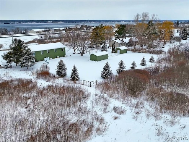 view of snowy aerial view