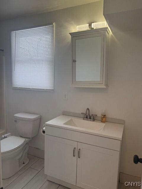 bathroom with toilet and vanity