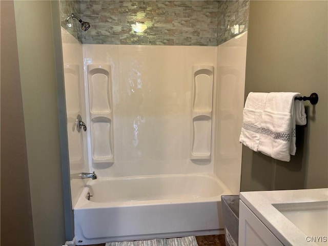 full bath with bathing tub / shower combination and vanity