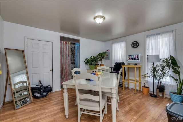 dining room featuring light wood finished floors