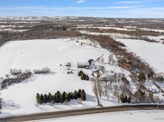 view of snowy aerial view