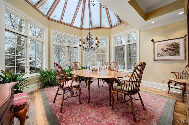 3789 State Route 12, Kirkland, NY 13323 - sunroom / solarium with a chandelier, a skylight, and plenty of natural light