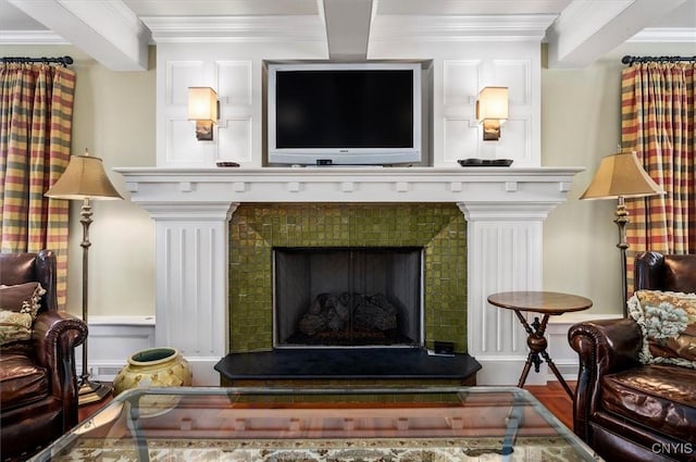 3789 State Route 12, Kirkland, NY 13323 - sitting room with a fireplace with raised hearth and crown molding