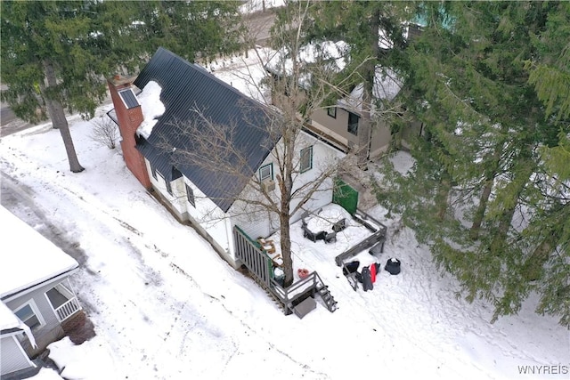 view of snowy aerial view