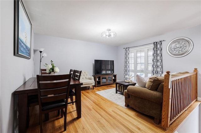 living area with light wood-style flooring