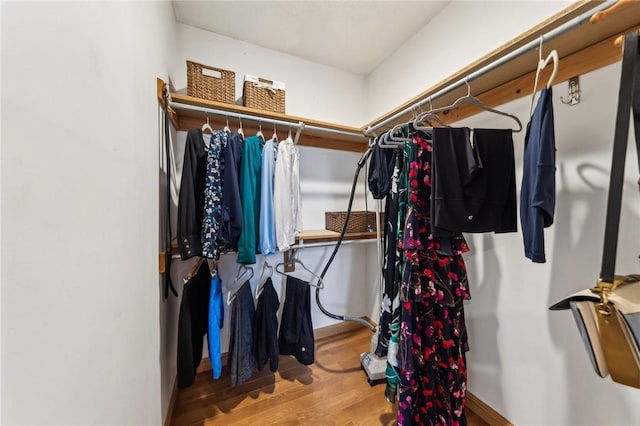 spacious closet featuring wood finished floors