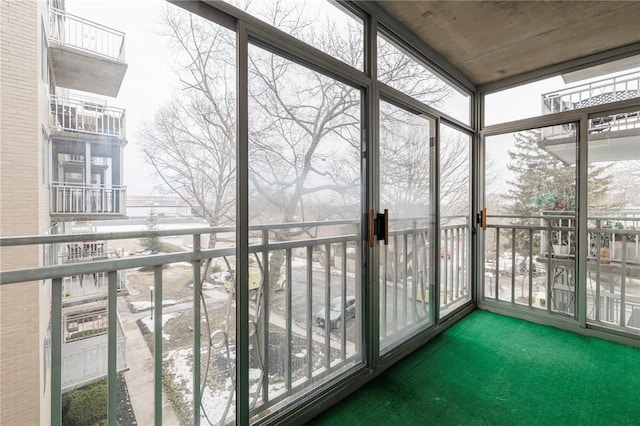 view of unfurnished sunroom