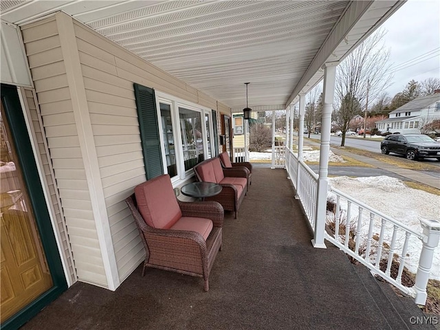 view of patio with a porch