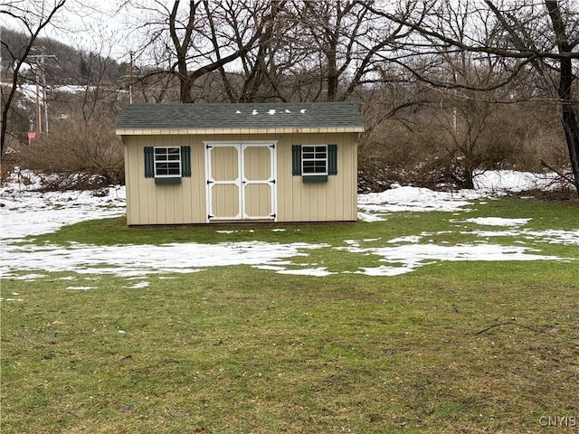 view of shed