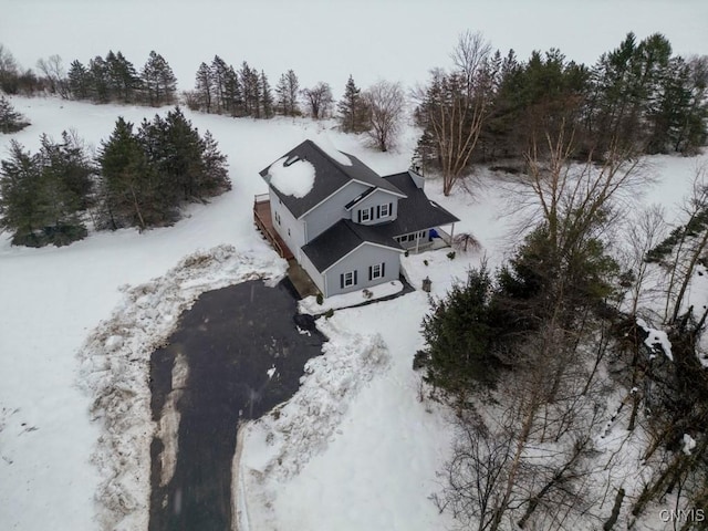 view of snowy aerial view