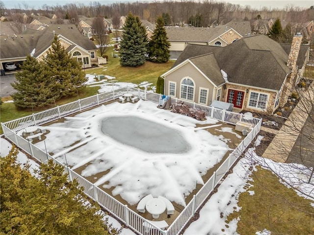 drone / aerial view with a residential view